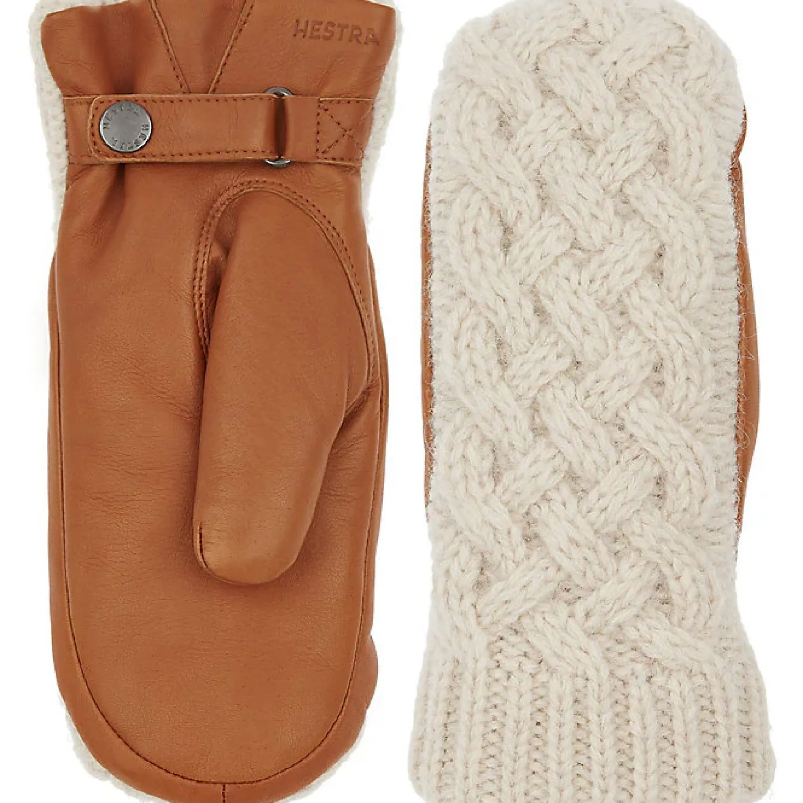 Hestra Ragnhild Cable Knit Leather Mitten>J. W. Hulme Co Online
