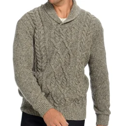 Irelandseye Knitted Clonard Shawl Collar Cable Pullover><noscript><img width=