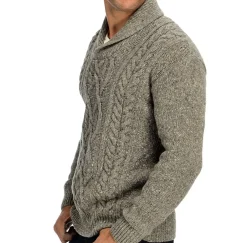 Irelandseye Knitted Clonard Shawl Collar Cable Pullover><noscript><img width=