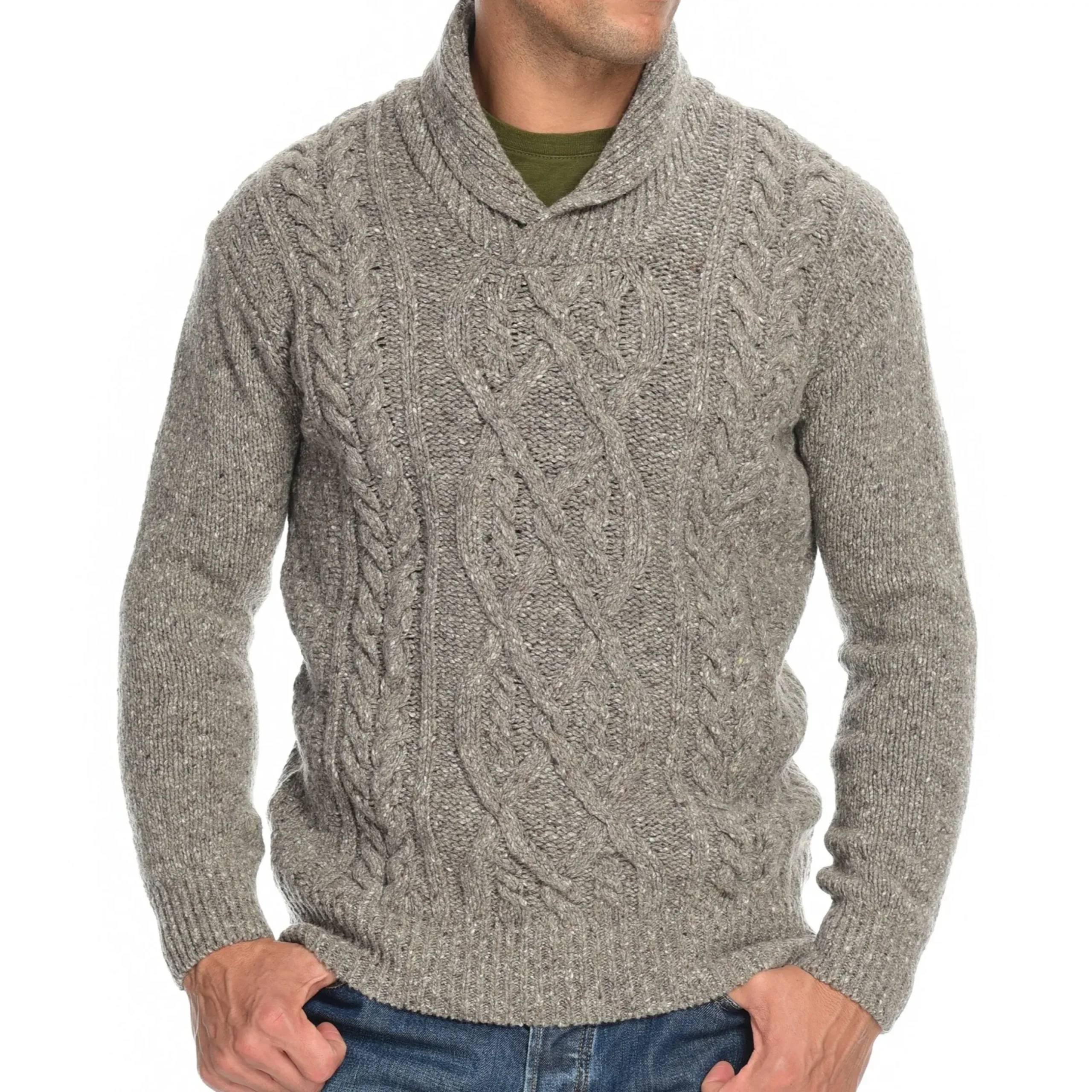 Irelandseye Knitted Clonard Shawl Collar Cable Pullover>J. W. Hulme Co Online