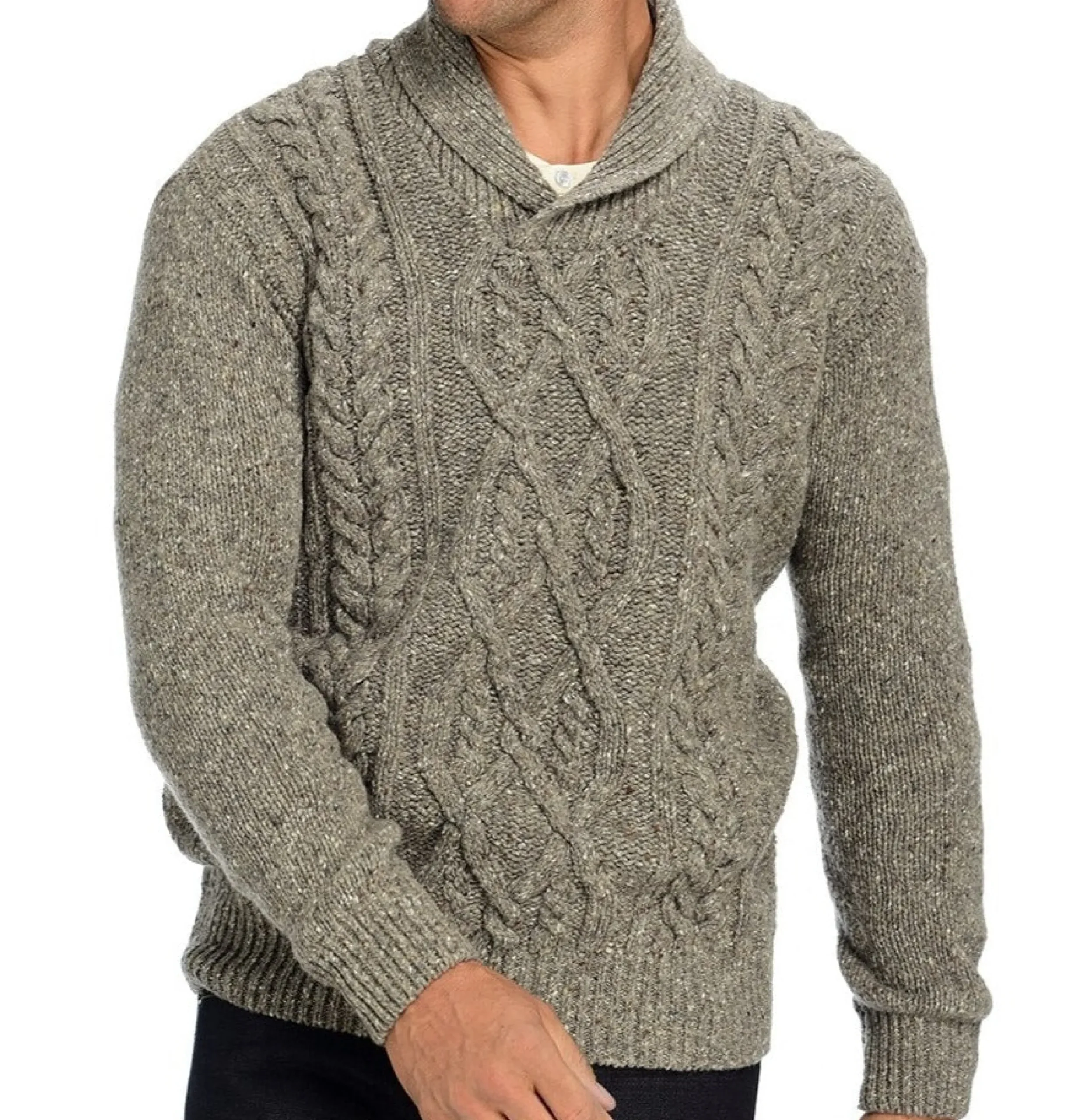 Irelandseye Knitted Clonard Shawl Collar Cable Pullover>J. W. Hulme Co Online