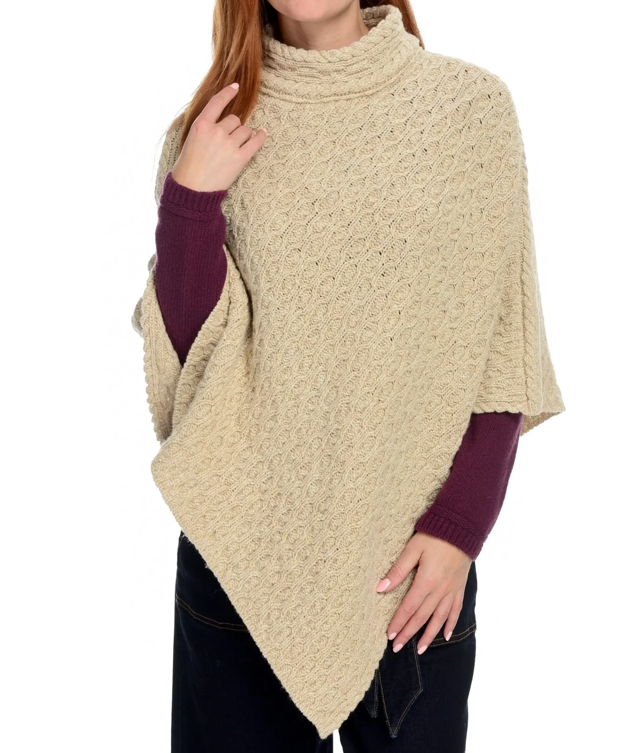 Irelandseye Newport High Neck Cable Poncho>J. W. Hulme Co Outlet