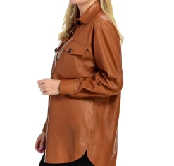Lambskin Shirt Jacket><noscript><img width=