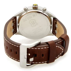 45Mm Quartz Chronograph Leather Strap Watch Men's><noscript><img width=