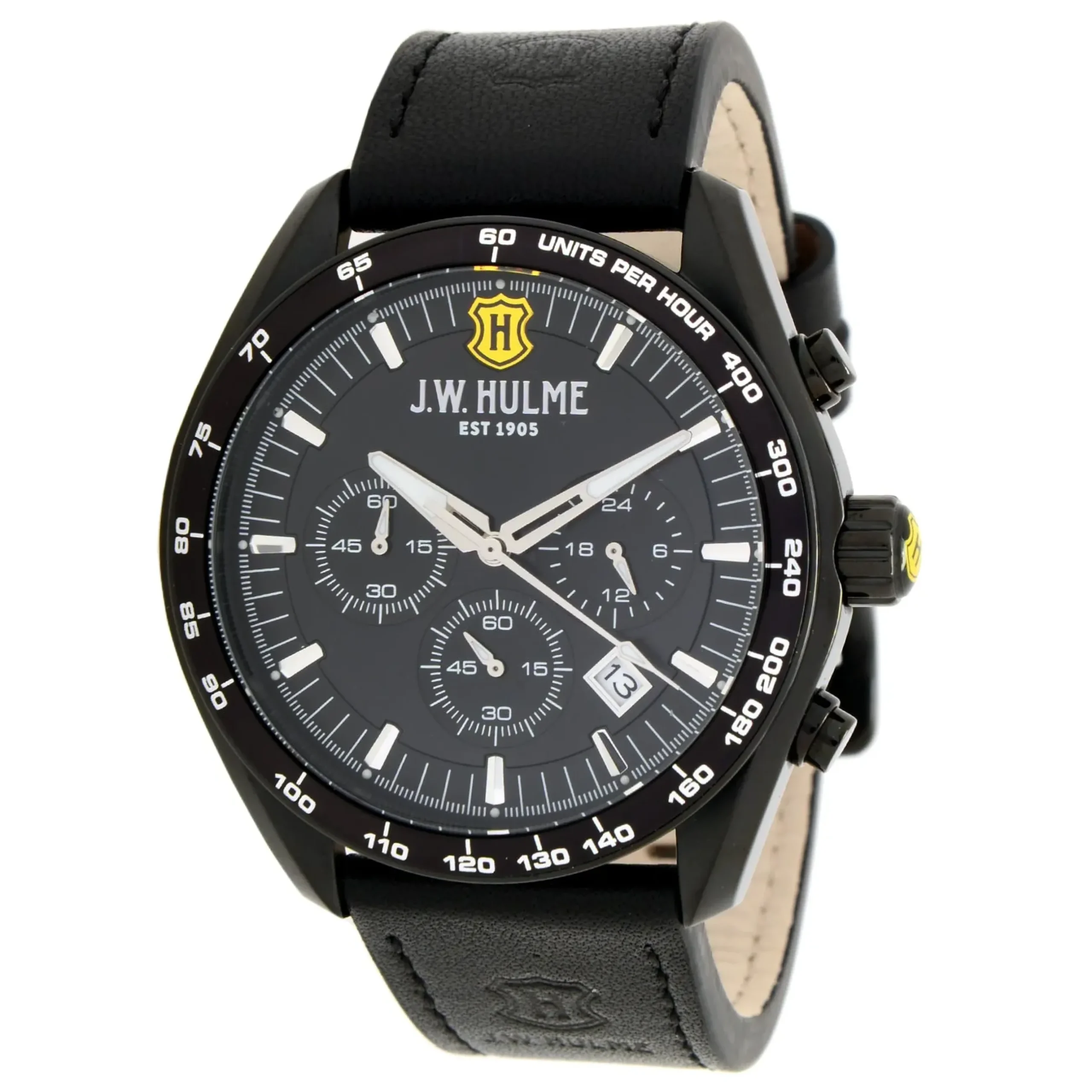 44Mm Quartz Chronograph Leather Strap Watch Men's>J. W. Hulme Co Hot