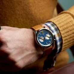 43Mm Quartz Chronograph Multi Function Leather Strap Watch Men's>J. W. Hulme Co Best