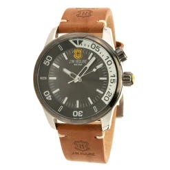 43Mm Quartz Sunray Dial Leather Strap Watch Men's><noscript><img width=
