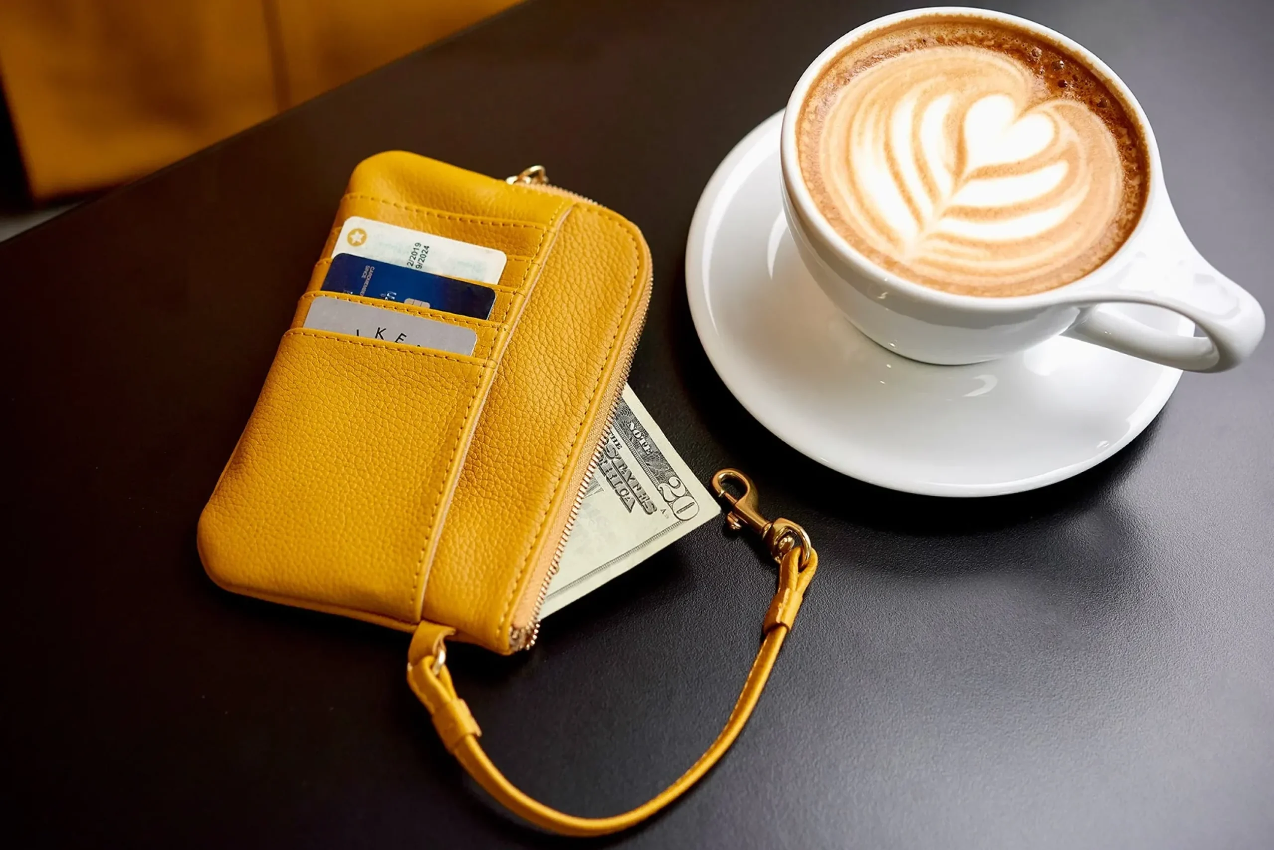 Pearl Zip Wristlet Pouch Pebble Leather>J. W. Hulme Co Discount