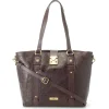 Reese Tooled Leather Lock Closure Tote Bag>J. W. Hulme Co