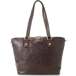 Reese Tooled Leather Lock Closure Tote Bag><noscript><img width=