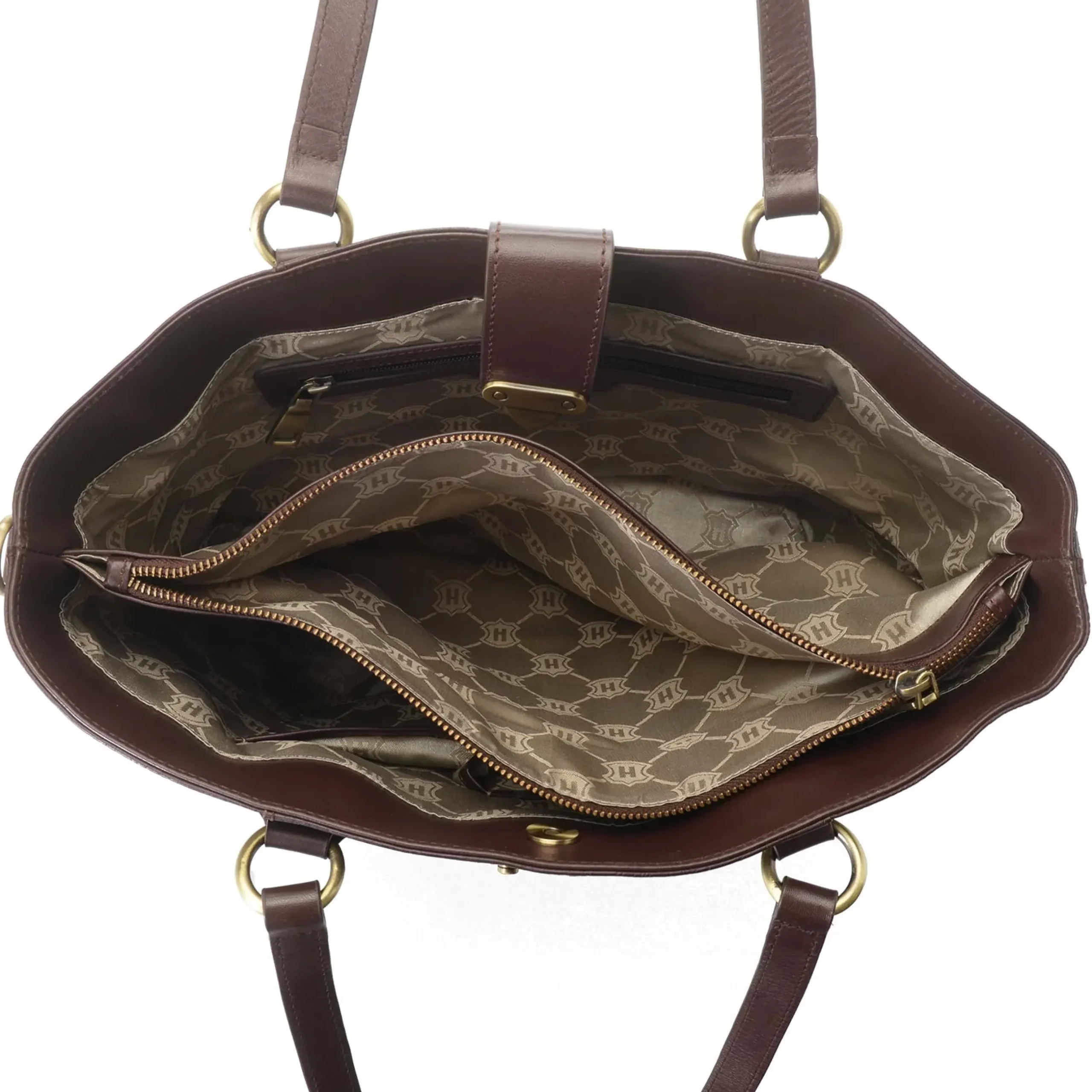 Reese Tooled Leather Lock Closure Tote Bag>J. W. Hulme Co