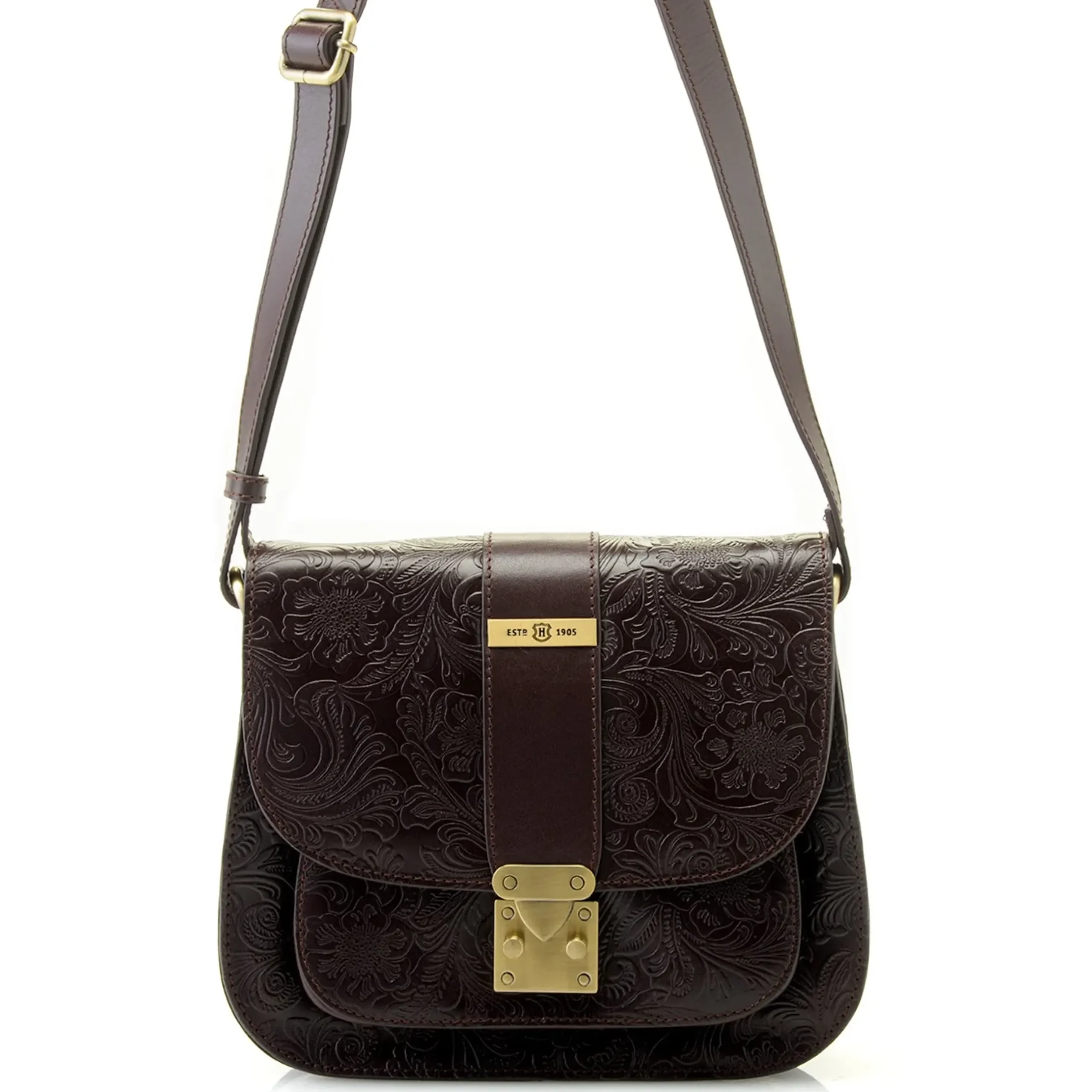 Reese Tooled Leather Saddle Crossbody Bag>J. W. Hulme Co