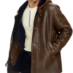 Shearling Hooded Coat><noscript><img width=
